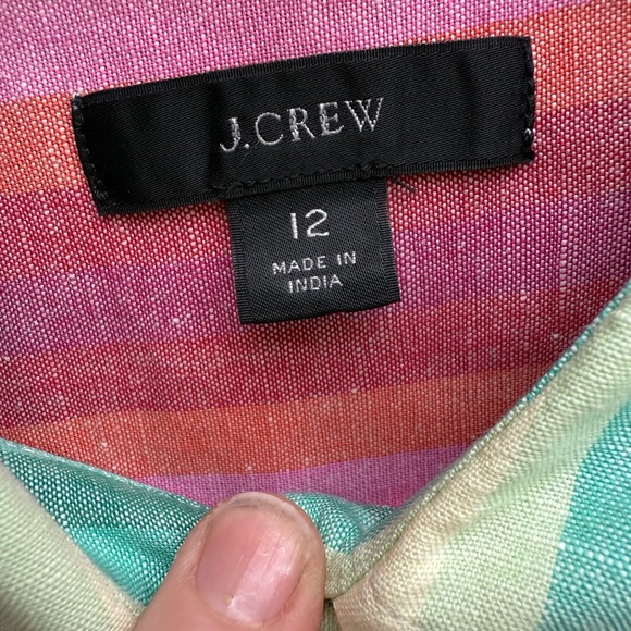 J. Crew Classic-fit Boy Linen Shirt in Rainbow Stripe 12‎ - Picture 2 of 4